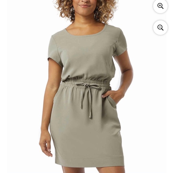 32 Degrees Dresses & Skirts - 32 Degrees Light Gray Mini Dress Adjustable Tie Waist Casual Scoop Neck Medium